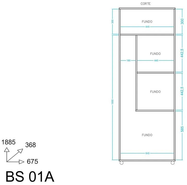Armário 2 Portas área de Serviço Lavanderia BS 01 - Branco