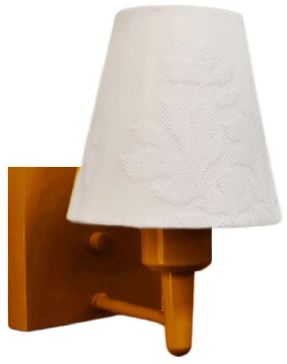 Arandela Quadrada Md-2034 Cobre Cúpula em Tecido Cone Renda Branca - Bivolt