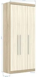 Guarda Roupa Modulado 3 Portas 2 Gavetas 192 Master Avelã Rústico/Árti