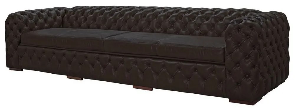 Sofá 4 Lugares Astúria 260cm Couro Marrom Fosco G58 - Gran Belo
