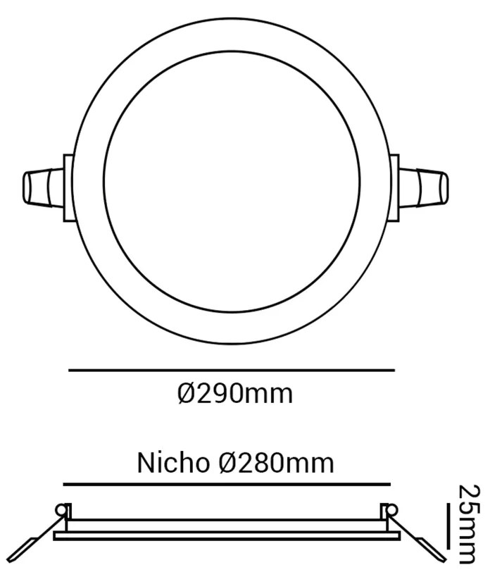 Luminária De Embutir Redondo 24W 4000K Led Bivolt Ø29X2,5Cm Downlight... (Branco)