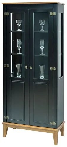 Cristaleira Laura 2 Portas cor Preto com Amendoa 180 cm - 62231 Sun House