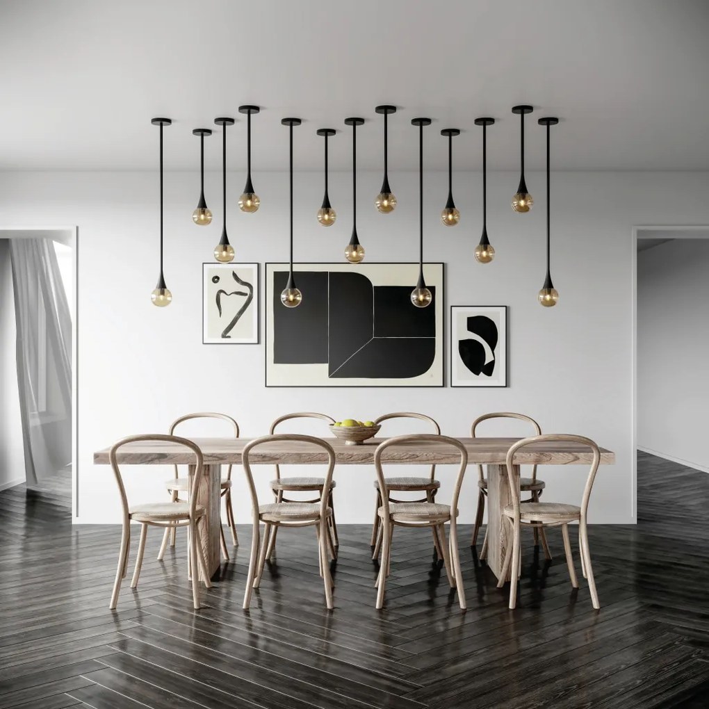 Pendente Jazz Single Rígido Haste Fixa 75Cm Ø11X75Cm 1Xe27 - Usina 520... (ND-B - Nude Brilho)