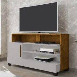 Rack Bancada Para TV 48 Pol 108cm Angra Off/Naturalle B02 - Mpozenat