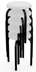 Mesa de Cozinha Bistrô Porto Preto 90cm com 2 Banquetas Industriais Ma