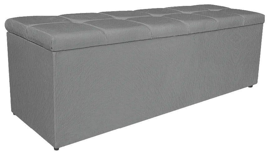 Calçadeira Estofada Manchester 140 cm Casal Suede Cinza - ADJ Decor