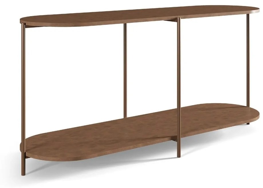 Aparador Veyda Design Oval 2 Tampos com Acabamento Melamínico Estrutura Tubular Metálica