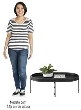 Mesa de Centro Para Sala Estilo Industrial Ville L06 Preto - Mpozenato