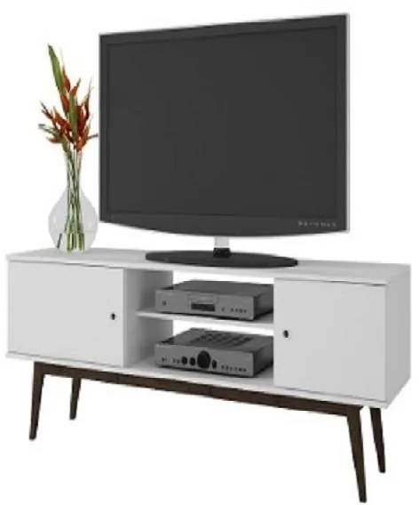 Rack Home Para Tv Até 50" Wood 2 Portas Branco