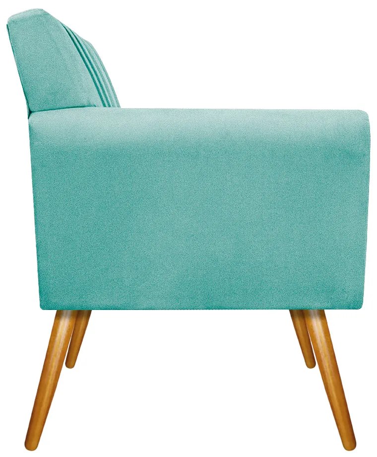 kit 02 Poltronas Laura Palito Mel Suede Azul Tiffany - ADJ Decor