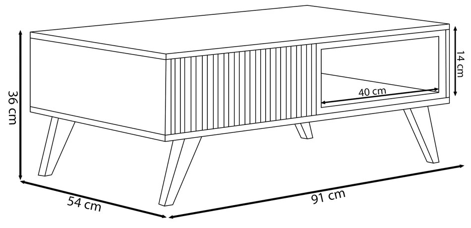Mesa de Centro Decorativo Pés em Madeira Maciça MDP/MDF Vera 90cm Freijó/Off White G73 - Gran Belo