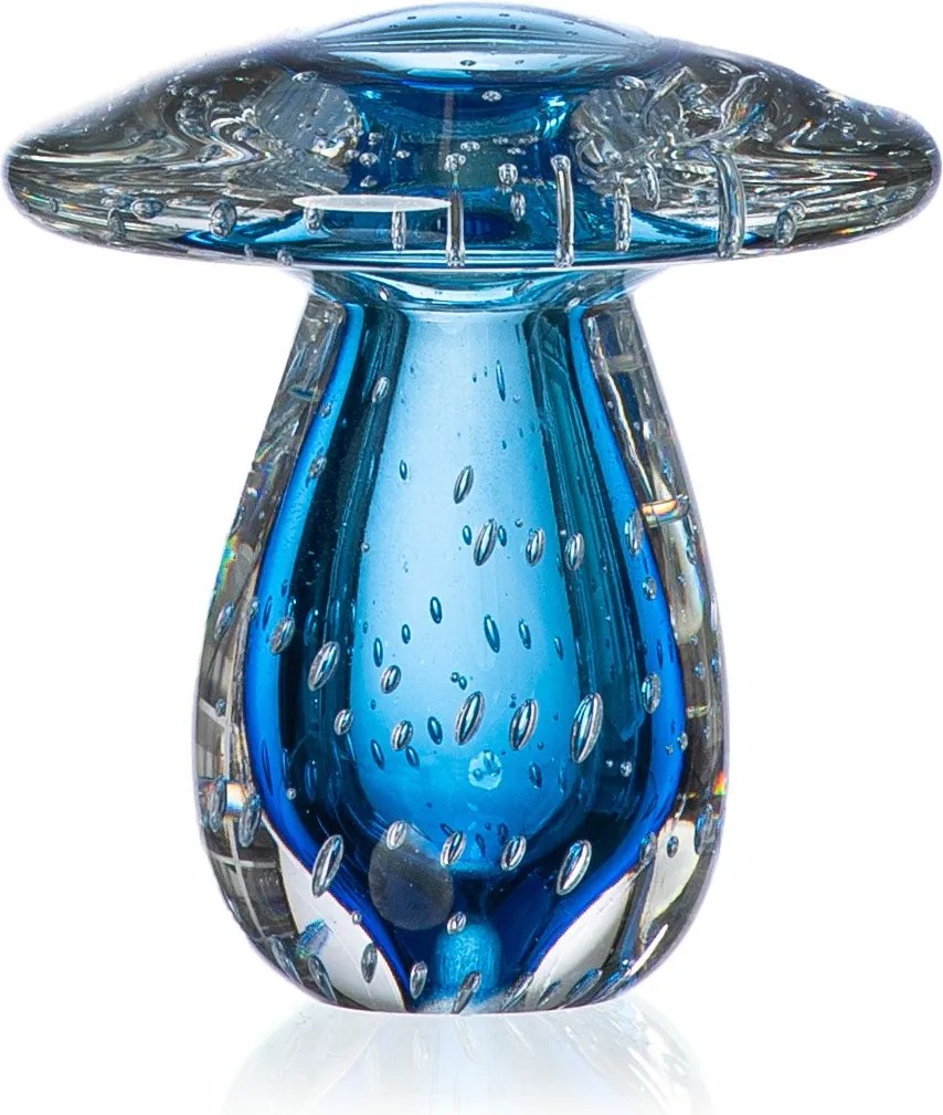Cogumelo Decorativo em Murano P - Aquamarine Aquamarine