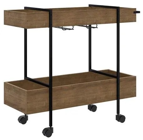 Carrinho Bar Industrial Adega Steel Quadra Vermont/Preto