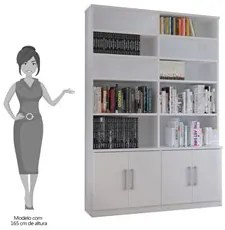 Estante Livreiro 4 Portas 10 Prateleiras Legend F04 Branco - Mpozenato