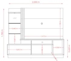 Estante Home Theater Para TV Até 60 Pol. Frizz Plus Fendi/Naturale - M