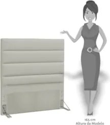 Cabeceira Solteiro 90cm Greta Sintético Bege Z51 - Mpozenato