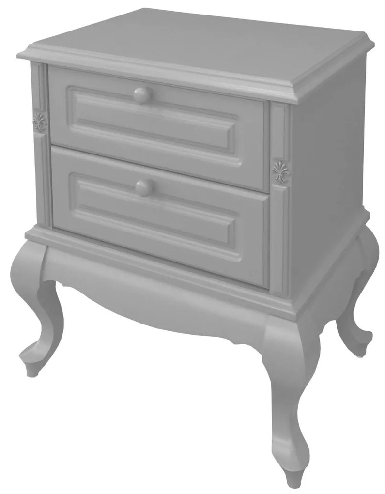 Mesa de Cabeceira Flor de Lis - Cinza Claire Clássico Provençal Kleiner