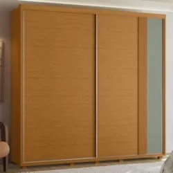 Guarda Roupa Casal 240cm 2 Portas Aline Flex A02 Off/Sálvia - Mpozenat