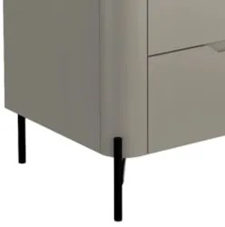 Cômoda Quarto 97cm Solteiro 3 Gavetas Becca Grigio/Preto I06 - Mpozena