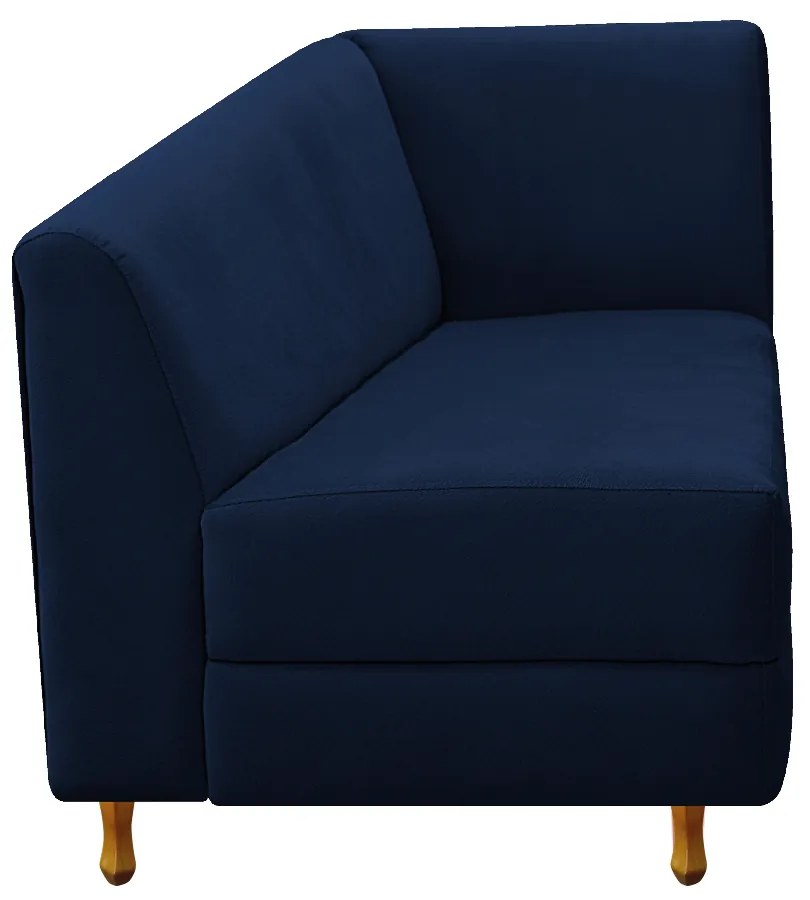 Recamier Valéria 160cm Lado Esquerdo Suede Azul Marinho - ADJ Decor