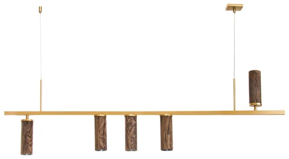 Pendente Hooder 120X05X33Cm Tubos Fixo Assimetricos Metal Aluminio 05X... (ROSE FOSCO / COBRE BRILHO)