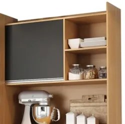 Armário de Cozinha Compacta 160cm 5 Portas Isabel Amêndoa/Preto - AJL