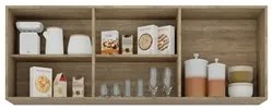Armário Aéreo de Cozinha 150cm 3 Portas Argélia Castanho/Cinza - Lumil