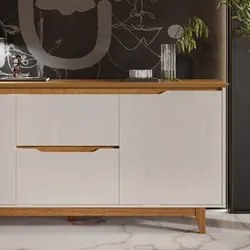 Buffet Aparador para Sala de Jantar 163cm Flow Off/Freijó - EJ Móveis