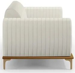 Sofá 180cm 3 Lugares Base Gold Molino D06 Linho C-367 Cru - Mpozenato