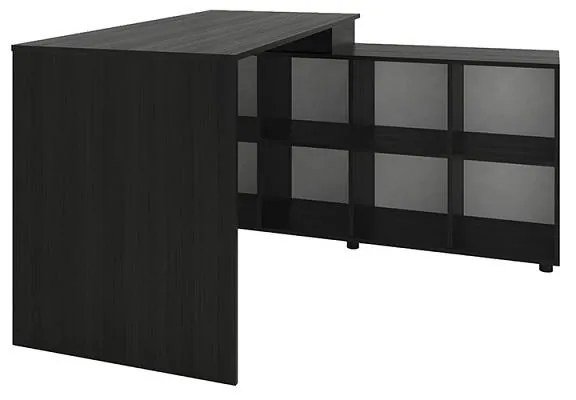 Mesa de Escritório em L  Escrivaninha Diretor 8 Nichos Preto