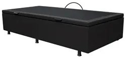 Base Box Baú para Cama Solteiro 88x188cm Liz S05 Sintético Preto - Mpo