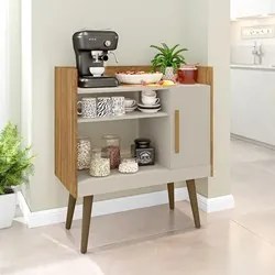 Balcão Multiuso Para Café 1 Porta Cinamomo/Off White - Bechara