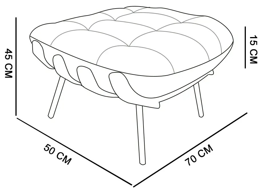 PUFF COSTELA COURO LEGITIMO BASE METAL P - Marrom