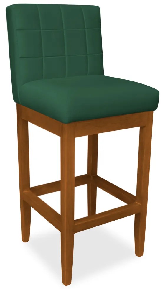 Kit 4 Banquetas Alta Sueli Base Madeira Maciça Estofada Suede Verde Bandeira
