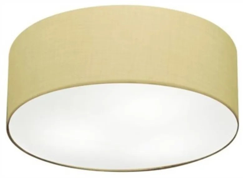 Plafon e Pendente Cilíndrico Vivare Md-3014 / Md-4047 Cúpula em Tecido 50cm Algodão Crú - Bivolt