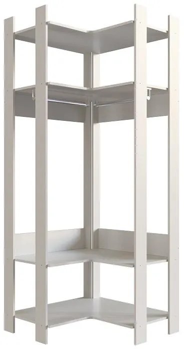 Closet de canto com Prateleiras e Cabide Guarda Roupa Off Wh