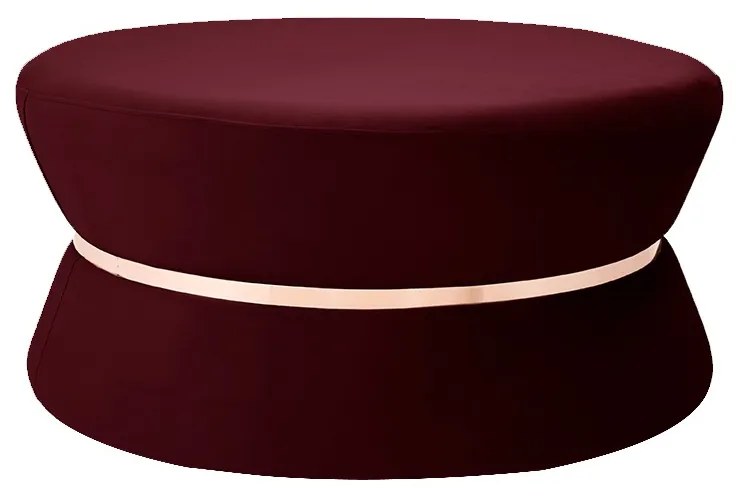 Puff Decorativo Sala de Estar 95cm Dhaka Veludo Vinho G15 - Gran Belo
