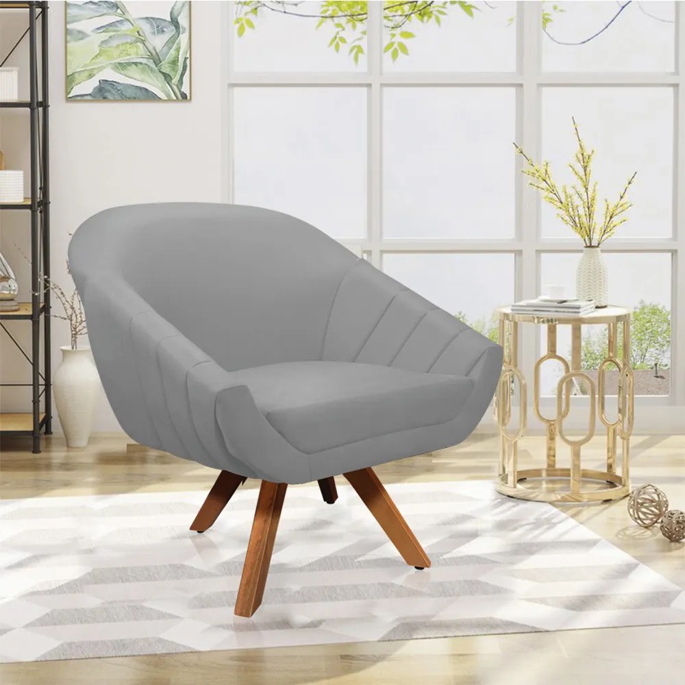 KIT 02 POLTRONAS GIRATORIA GIOVANA SUEDE