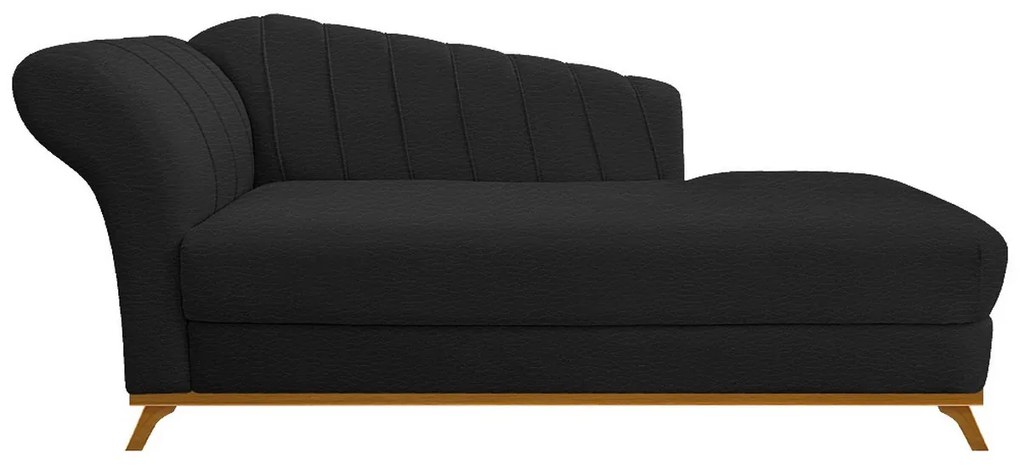 Recamier Vanessa 140cm Lado Direito Corano Preto - ADJ Decor