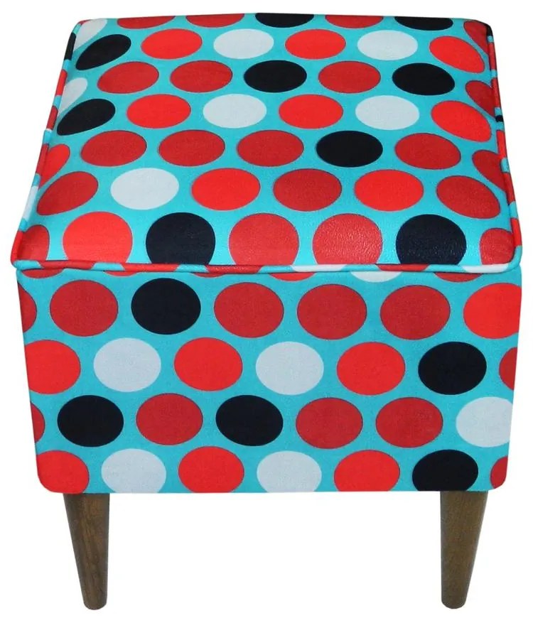 Puff Quadrado Milão Suprema em Suede com Pés Palito - Bolas