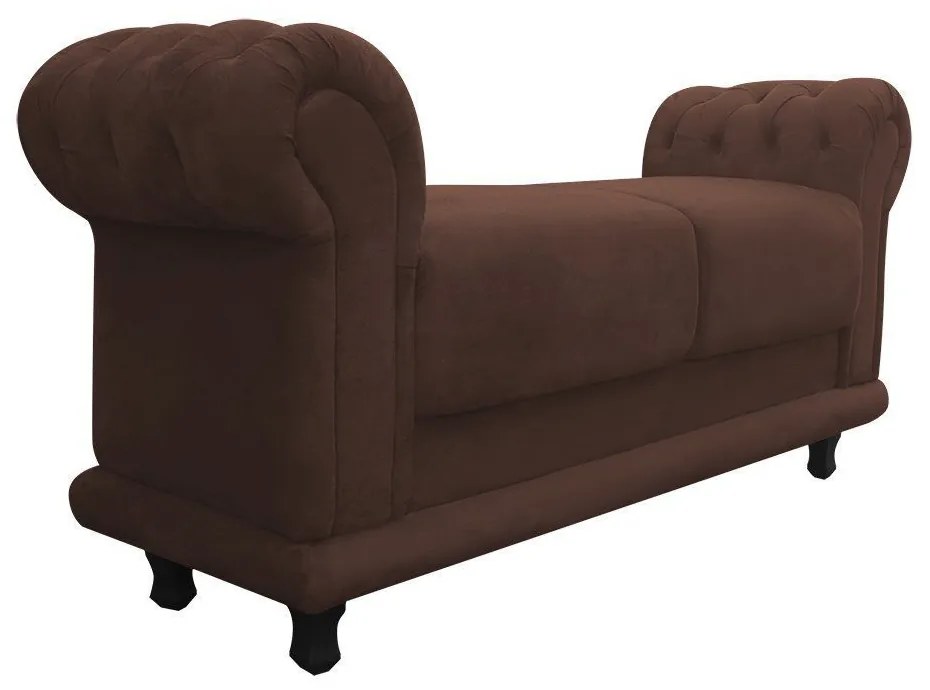 Recamier Barcelona Namoradeira Suede Marrom - D'Rossi