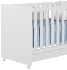 Berço Americano Mini Cama Com Rodízios Charme Z49 Branco - Mpozenato