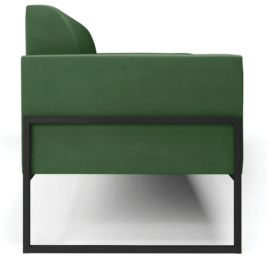 Sofá Namoradeira Base Industrial Alta Preto Marisa Suede D03 - DRossi - Verde