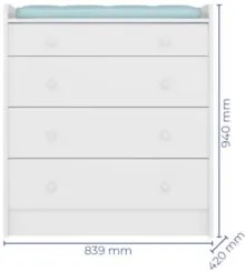 Berço Simples 130x60 e Cômoda 64cm Doce Sonho Branco - Qmovi