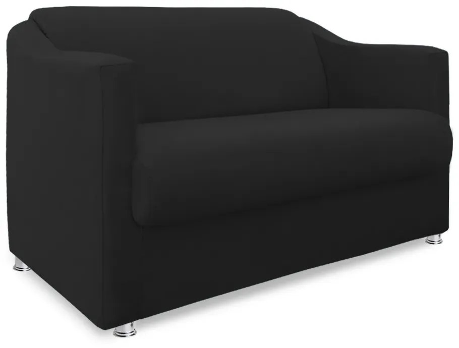 Namoradeira Cecilia 2 Lugares Suede Preto 1,20 m Decorativa Sala Recepção