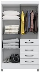 Guarda Roupa Solteiro Sobral 4 Portas Branco/Rosa/Azul/Lilás - Moval