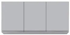 Armário de Cozinha Aéreo 120cm 3 Portas Virgínia Cinza Claro - Lumil
