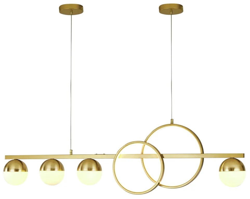 Pendente Compass 120Cm Aros Ø30Cm E Ø25Cm Led 25W 3000K Bivolt Alumíni...
