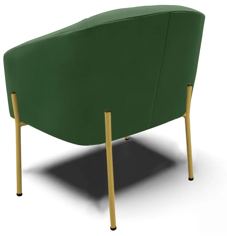Poltrona Decorativa Pé de Ferro Dourado Kit 2 Stella Suede Verde D03 - D'Rossi