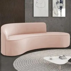Sofá 4 Lugares Para Sala 220cm Orgânico Wendi Veludo Rose I01 - Mpoze